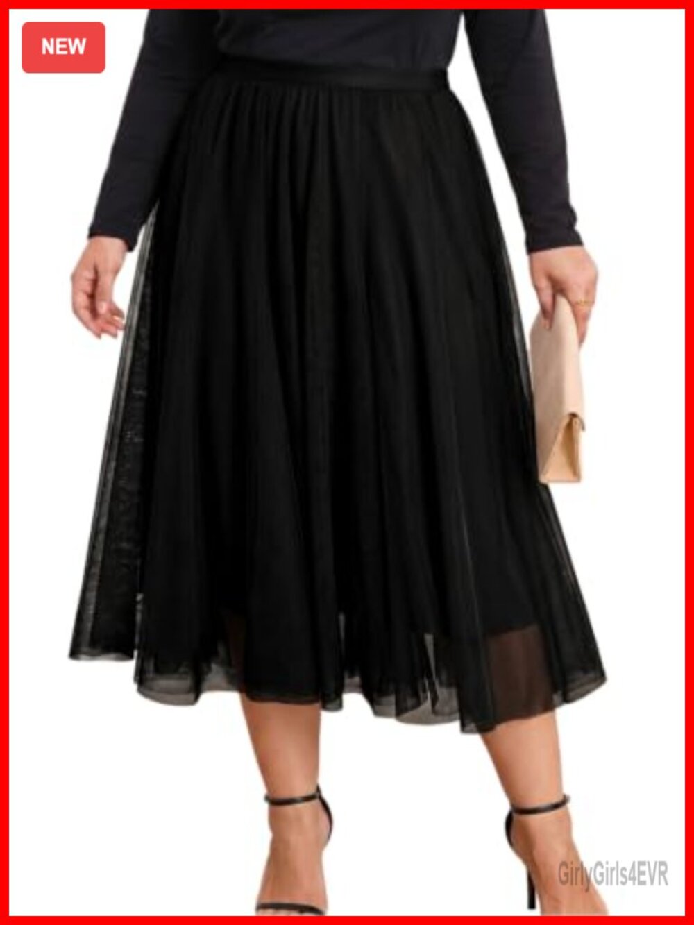 Plus Size Tulle Maxi Skirt A-Line High Waist Tiered Flowy